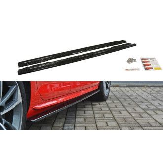 Maxton Design ABS Seitenschweller für Audi A4 B9 S4|RS4 S-Line schwarz hochglanz