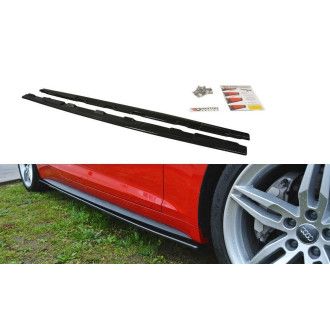 Maxton Design ABS Seitenschweller für Audi A5 F5 S5|RS5 S-Line schwarz hochglanz