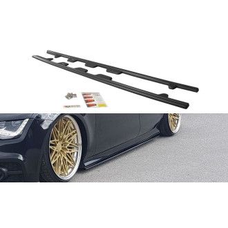 Maxton Design ABS Seitenschweller für Audi A7 C7 S7|RS7 S-Line schwarz hochglanz