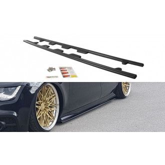 Maxton Design ABS Seitenschweller für Audi A7 C7 S7|RS7 S-Line schwarz hochglanz