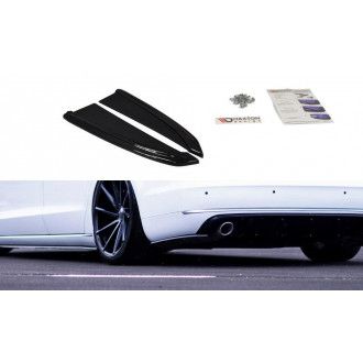 Maxton Design ABS Diffusor Seiten Eerwiterungen Flaps für Audi A8 D4 S8 schwarz hochglanz
