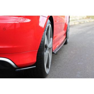 Maxton Design ABS Diffusor Seiten Eerwiterungen Flaps für Audi A3 8P S3|RS3 schwarz hochglanz