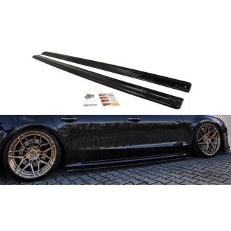 Maxton Design ABS Seitenschweller für Audi A8 D4 S8 schwarz hochglanz