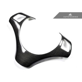 AutoTecknic Carbon Fiber Steering Wheel Trim - E90/ E92/ E82 Standard Wheel - Fits steering wheels without the metallic trim on the sides (or can be used to eliminate metallic trim) 06-07 (1 lbs)