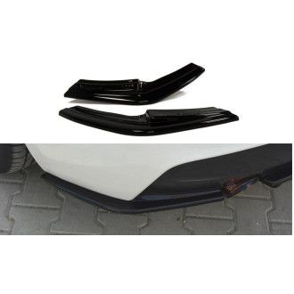 Maxton Design ABS Diffusor Seiten Eerwiterungen Flaps für BMW 1er F20|F21 M-Paket Vorfacelift schwarz hochglanz