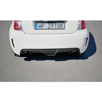 Maxton Design ABS Diffusor Seiten Eerwiterungen Flaps für Fiat 500 Abarth MK1 schwarz hochglanz