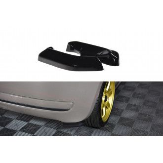 Maxton Design ABS Diffusor Seiten Eerwiterungen Flaps für Fiat 500 Vorfacelift Schrägheck schwarz hochglanz