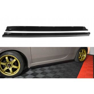 Maxton Design ABS Seitenschweller für Fiat 500 Vorfacelift Schrägheck schwarz hochglanz