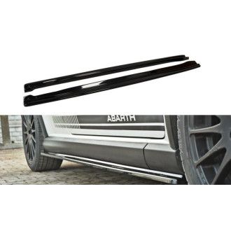 Maxton Design ABS Seitenschweller für Fiat Grande Punto Grande Punto Abarth schwarz hochglanz