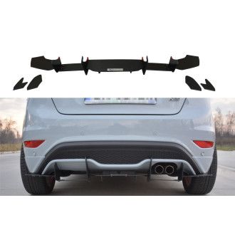 Maxton Design ABS Diffusor Heckschürzen Ansatz für Ford Fiesta Mk7 ST Facelift schwarz matt