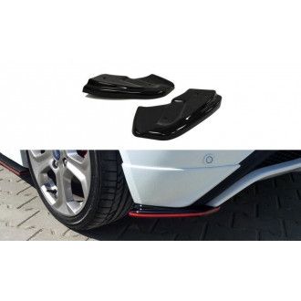 Maxton Design ABS Diffusor Seiten Eerwiterungen Flaps für Ford Fiesta Mk7 ST Facelift schwarz hochglanz