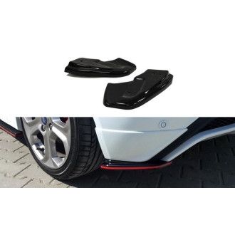 Maxton Design ABS Diffusor Seiten Eerwiterungen Flaps für Ford Fiesta Mk7 ST Facelift schwarz hochglanz