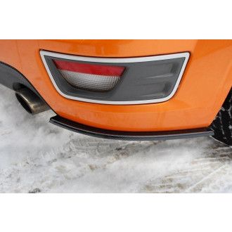 Maxton Design ABS Diffusor Seiten Eerwiterungen Flaps für Ford Focus Mk2 ST|RS Vorfacelift schwarz hochglanz