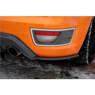 Maxton Design ABS Diffusor Seiten Eerwiterungen Flaps für Ford Focus Mk2 ST|RS Vorfacelift schwarz hochglanz