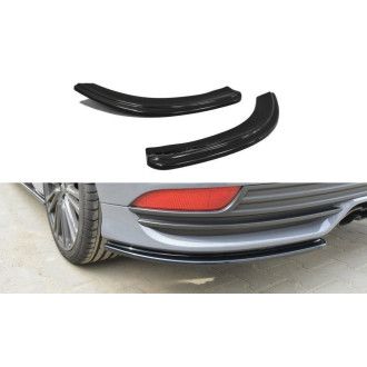 Maxton Design ABS Diffusor Seiten Eerwiterungen Flaps für Ford Focus MK3 ST|RS Facelift schwarz hochglanz