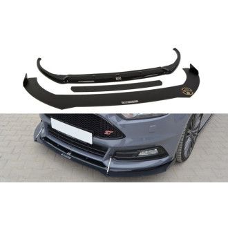 Maxton Design ABS Frontlippe und Splitter V.2 für Ford Focus MK3 ST|RS Facelift schwarz matt