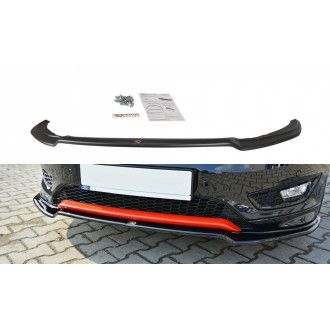 Maxton Design ABS Frontlippe V.2 für Ford Focus MK3 ST|RS Facelift schwarz hochglanz