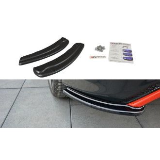 Maxton Design ABS Diffusor Seiten Eerwiterungen Flaps für Ford Focus MK3 ST|RS Facelift schwarz hochglanz