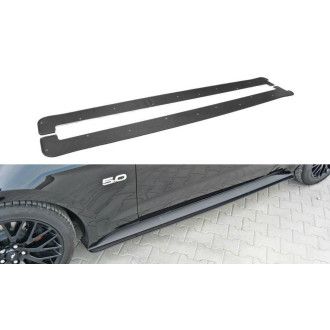 Maxton Design ABS Seitenschweller Ansatz für Ford Mustang MK6 schwarz matt
