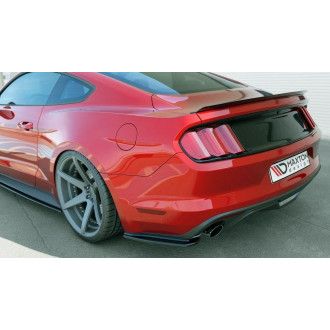 Maxton Design ABS Diffusor Seiten Eerwiterungen Flaps für Ford Mustang MK6 schwarz hochglanz