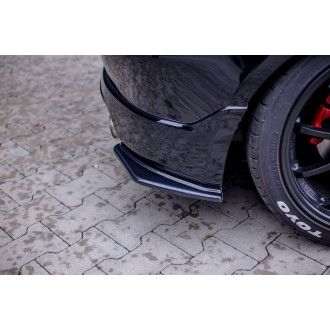 Maxton Design ABS Diffusor Seiten Eerwiterungen Flaps für Honda Civic Mk7 Type GP|Type-SR Facelift schwarz hochglanz