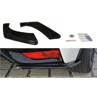 Maxton Design ABS Diffusor Seiten Eerwiterungen Flaps für Honda Civic Mk9 Type GP|Type-SR Facelift schwarz hochglanz