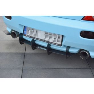 Maxton Design ABS Diffusor Heckschürzen Ansatz für Hyundai Tiburon Coupé Facelift schwarz matt