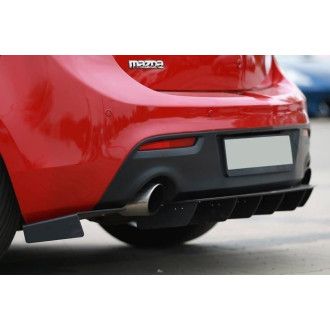 Maxton Design ABS Diffusor Seiten Eerwiterungen Flaps für Mazda Mazda 3 Mk2 MPS schwarz matt