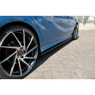 Maxton Design ABS Seitenschweller für Mercedes Benz A-Klasse W176 AMG AMG Paket Vorfacelift schwarz hochglanz
