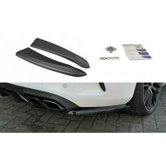 Maxton Design ABS Diffusor Seiten Eerwiterungen Flaps für Mercedes Benz C-Klasse W205 AMG AMG Paket Coupe schwarz hochglanz