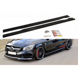 Maxton Design ABS Seitenschweller für Mercedes Benz CLA-Klasse C117 AMG AMG Paket Vorfacelift schwarz hochglanz