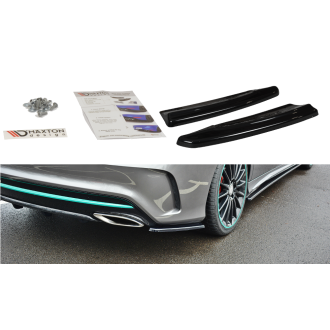 Maxton Design ABS Diffusor Seiten Eerwiterungen Flaps für Mercedes Benz CLA-Klasse C117 AMG AMG Paket Facelift schwarz hochglanz