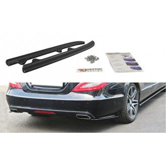 Maxton Design ABS Diffusor Seiten Eerwiterungen Flaps für Mercedes Benz CLS-Klasse W218 AMG schwarz hochglanz