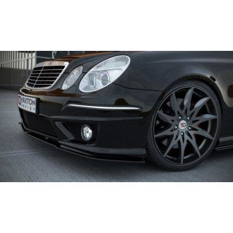 Maxton Design ABS Frontlippe für Mercedes Benz E-Klasse W211 AMG AMG Paket Facelift schwarz hochglanz