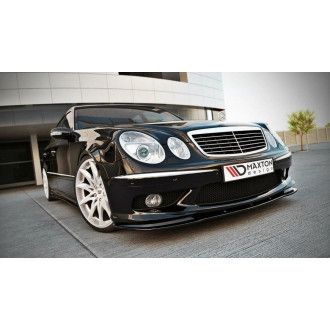 Maxton Design ABS Frontlippe für Mercedes Benz E-Klasse W211 AMG AMG Paket Vorfacelift schwarz hochglanz