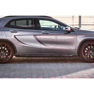 Maxton Design ABS Seitenschweller für Mercedes Benz GLA-Klasse X156 AMG Vorfacelift schwarz hochglanz