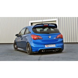 Maxton Design ABS Diffusor Seiten Eerwiterungen Flaps für Opel Corsa E MK5 OPC OPC-Line schwarz hochglanz