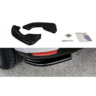 Maxton Design ABS Diffusor Seiten Eerwiterungen Flaps für Renault Clio MK4 RS schwarz hochglanz