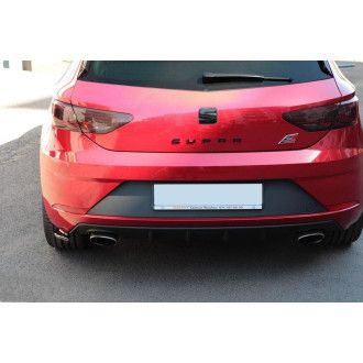 Maxton Design ABS Diffusor Seiten Eerwiterungen Flaps für Seat Leon MK3 Cupra|FR Facelift schwarz hochglanz