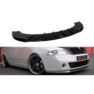 Maxton Design ABS Frontlippe für Skoda Octavia Mk2 RS Vorfacelift schwarz hochglanz