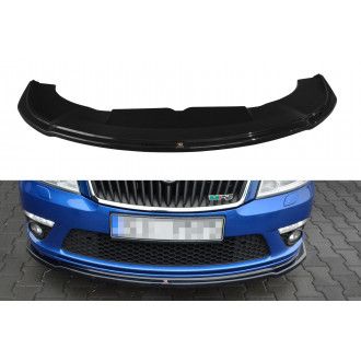 Maxton Design ABS Frontlippe RS Style für Skoda Octavia Mk2 RS Facelift schwarz hochglanz
