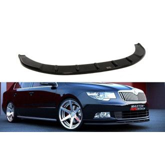 Maxton Design ABS Frontlippe für SPORT Fortnansatz für Skoda Superb Mk2 schwarz hochglanz