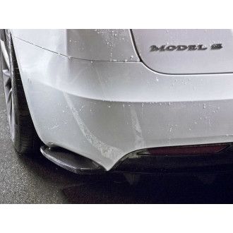 Maxton Design ABS Diffusor Seiten Eerwiterungen Flaps für Tesla Model S Facelift schwarz hochglanz