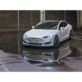 Maxton Design ABS Seitenschweller für Tesla Model S Facelift schwarz hochglanz