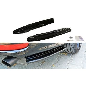 Maxton Design ABS Diffusor Seiten Eerwiterungen Flaps für Volvo V50 schwarz hochglanz