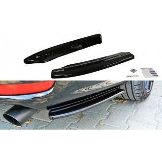 Maxton Design ABS Diffusor Seiten Eerwiterungen Flaps für Volvo V50 schwarz hochglanz