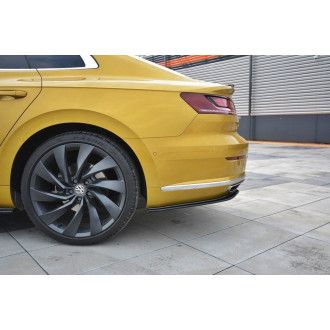 Maxton Design ABS Diffusor Seiten Eerwiterungen Flaps für Volkswagen Arteon schwarz hochglanz