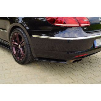 Maxton Design ABS Diffusor Seiten Eerwiterungen Flaps für Volkswagen Passat CC R-Line schwarz hochglanz