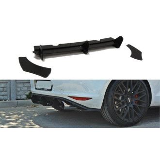 Maxton Design ABS Diffusor inkl. Diffusor Finnen Heckansatz für Volkswagen Golf Mk7 GTI|GTD schwarz matt