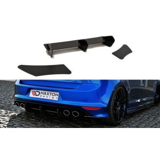 Maxton Design ABS Diffusor inkl. Diffusor Finnen Heckansatz für Volkswagen Golf Mk7 R Schrägheck schwarz matt